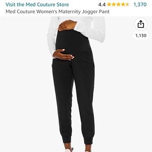 Med Couture Black Maternity Jogger Scrub pants